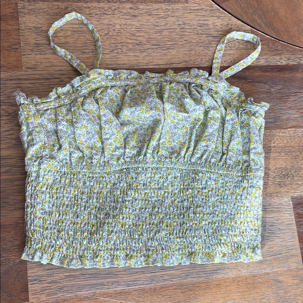 Zara Girls Floral Cropped Tank Top